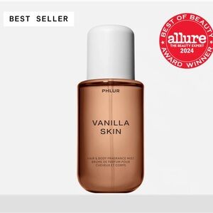 Phlur Vanilla Skin body mist. Sprayed once or twice